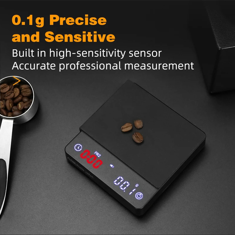 AliKisscafe Espresso Digital Scale With Timer Usb 3kg Electronic Precision Porta