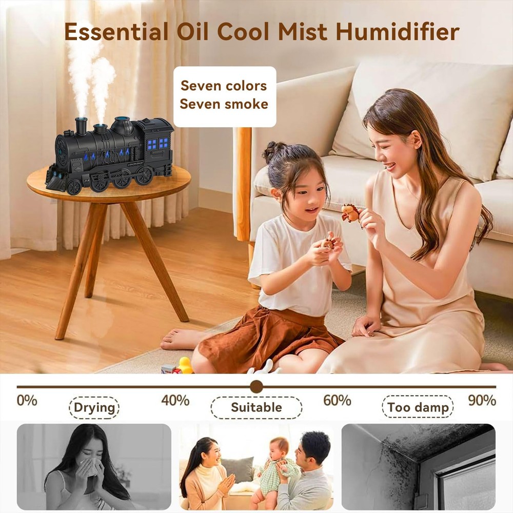 Train Diffusers for Essential Oils,300ml Magic Diffuser, Large Black