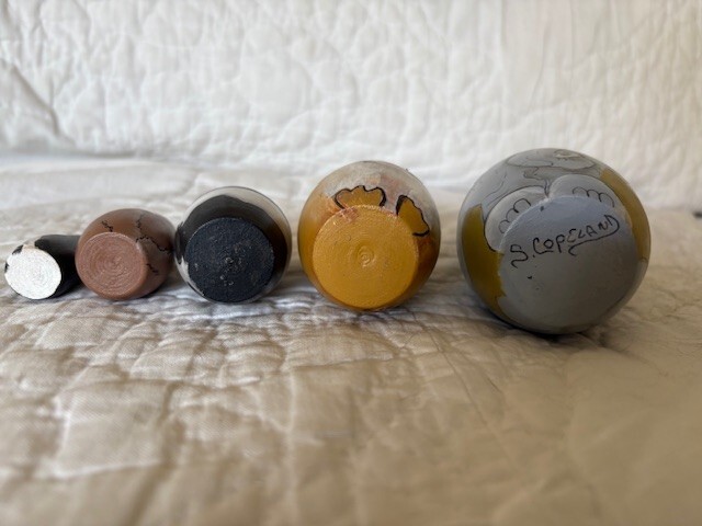 Handmade wooden nesting wild animals