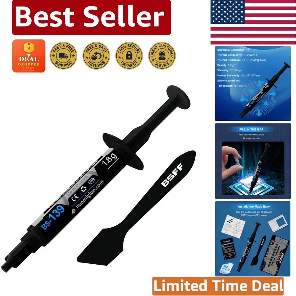 1.8g High-Performance Carbon Thermal Paste for CPU & GPU - Easy Application