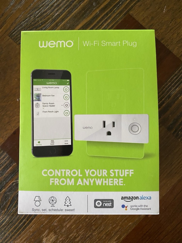 WeMo Wi-Fi Smart Plug Mini, Alexa Google Nest Compatible, Type A, White