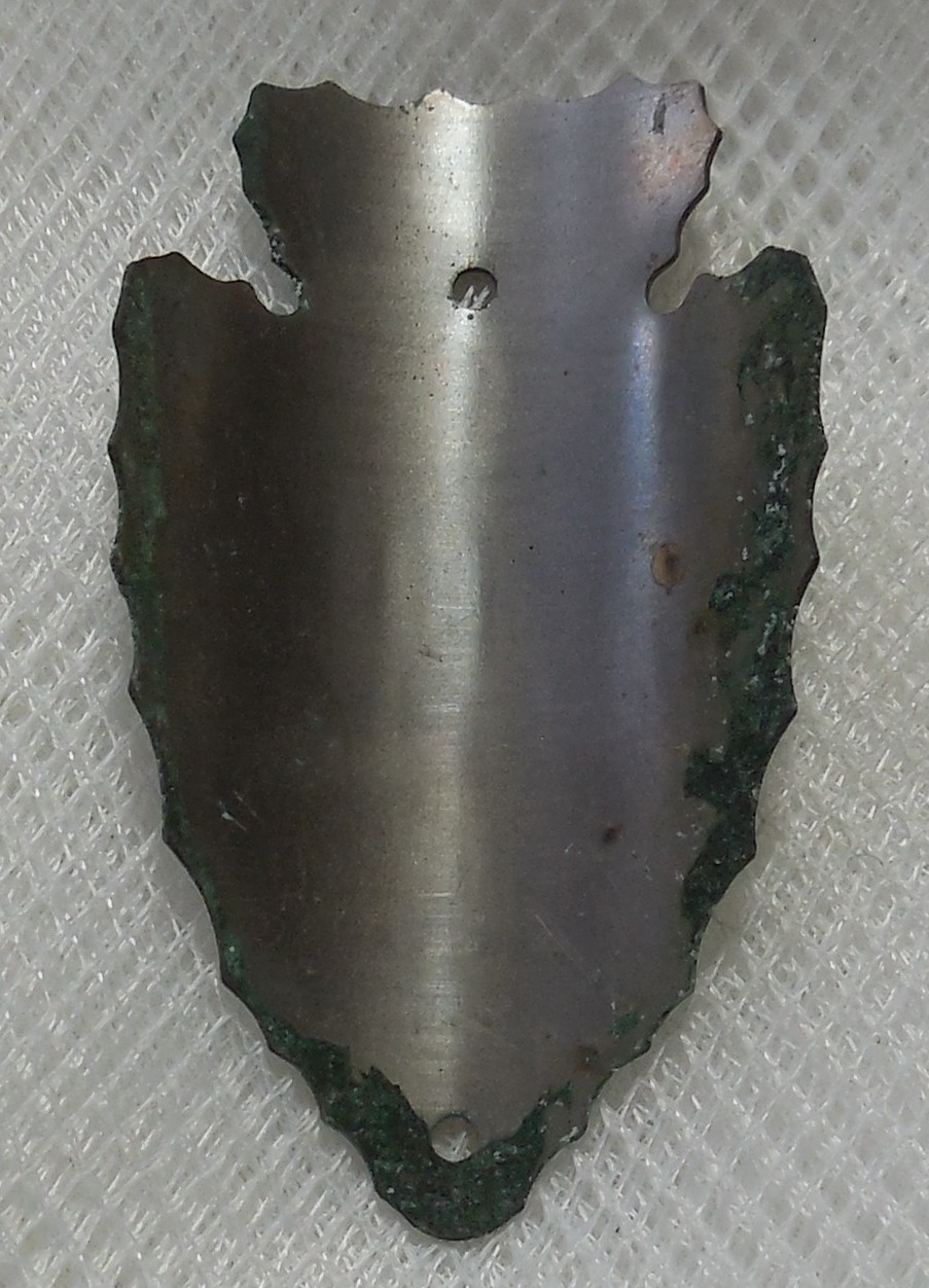 AN OLD PEEDEE WALL TREE BRASS ARROWHEAD COAT RACK NAMETAG WINONA LAKE INDIANA