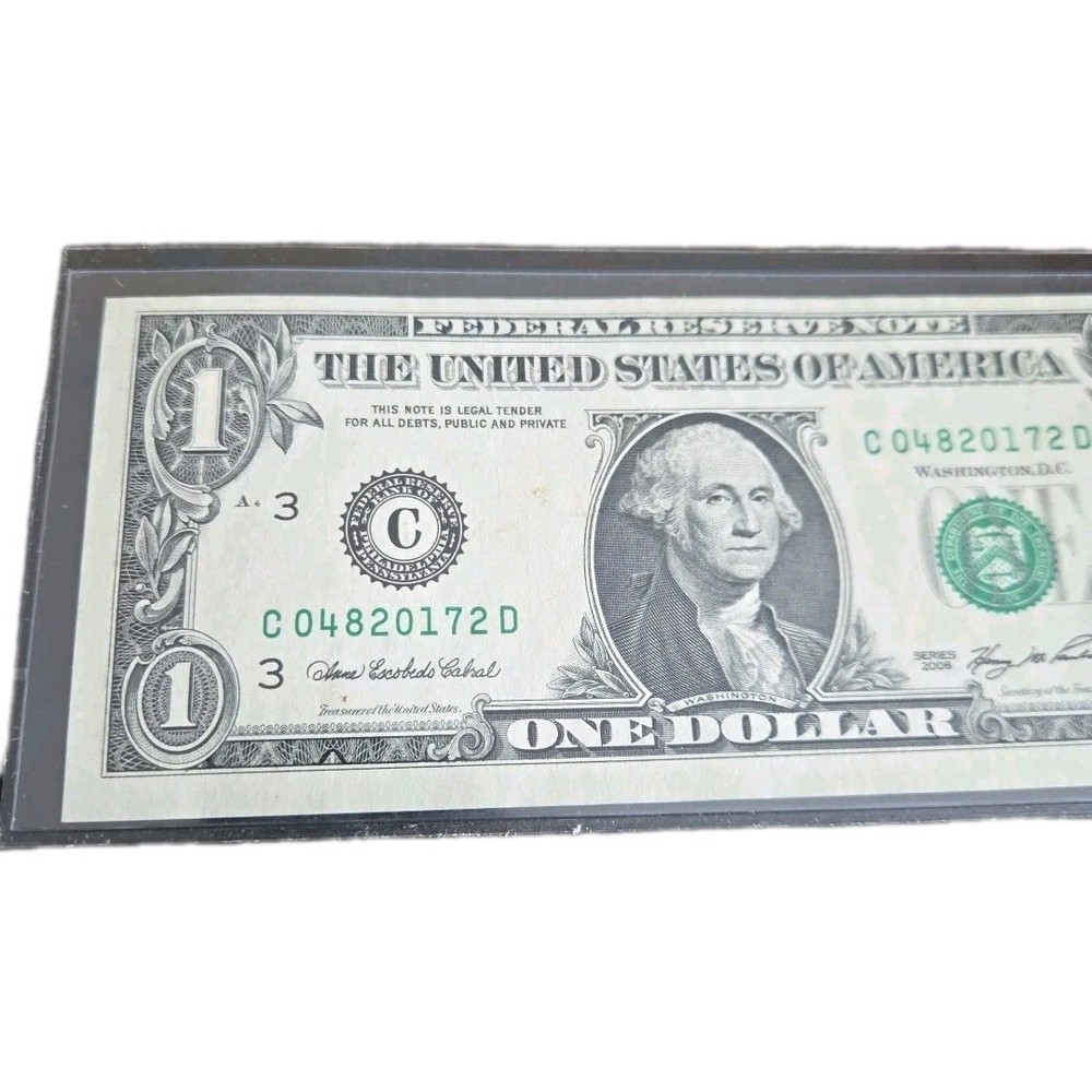2006 U.S. One Dollar Error Note Crisp Uncirculated Pristine Front-Low Ink Back