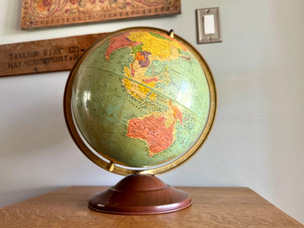 1940's Replogle 12" Reference Globe ~ Vtg World Globe on Stand