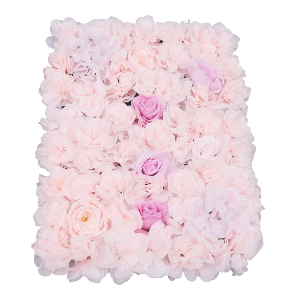 4Pcs Artificial Flower Wall Panel Backdrop Wedding Party Background Venue Decor