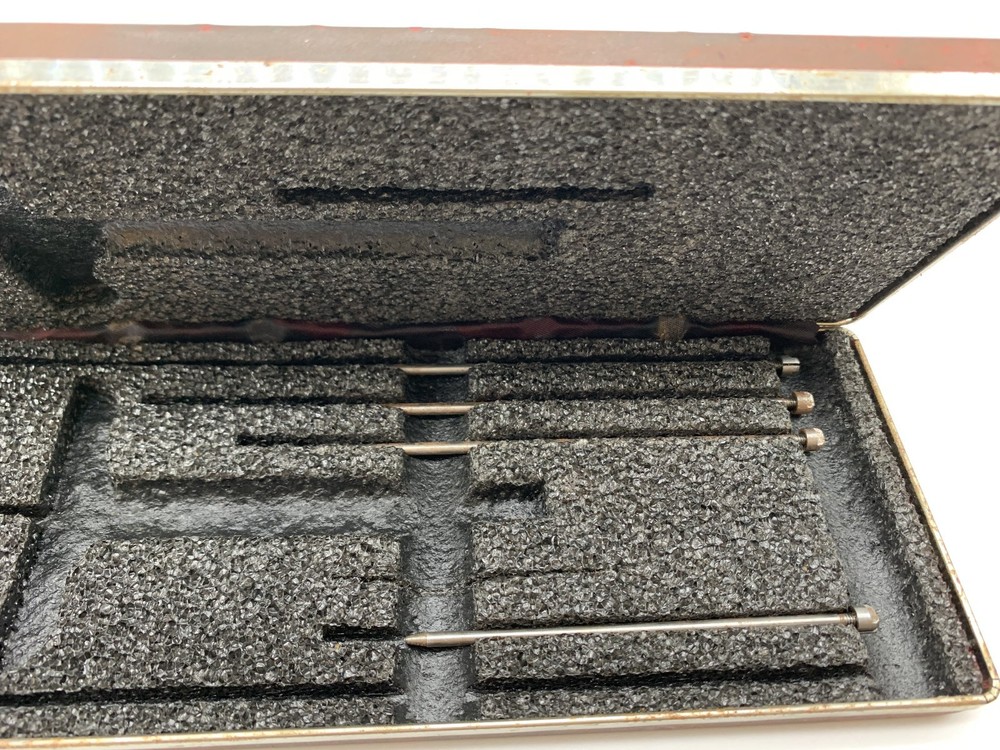 Starrett 6" Depth Micrometer CASE ONLY With 4 extra Pins