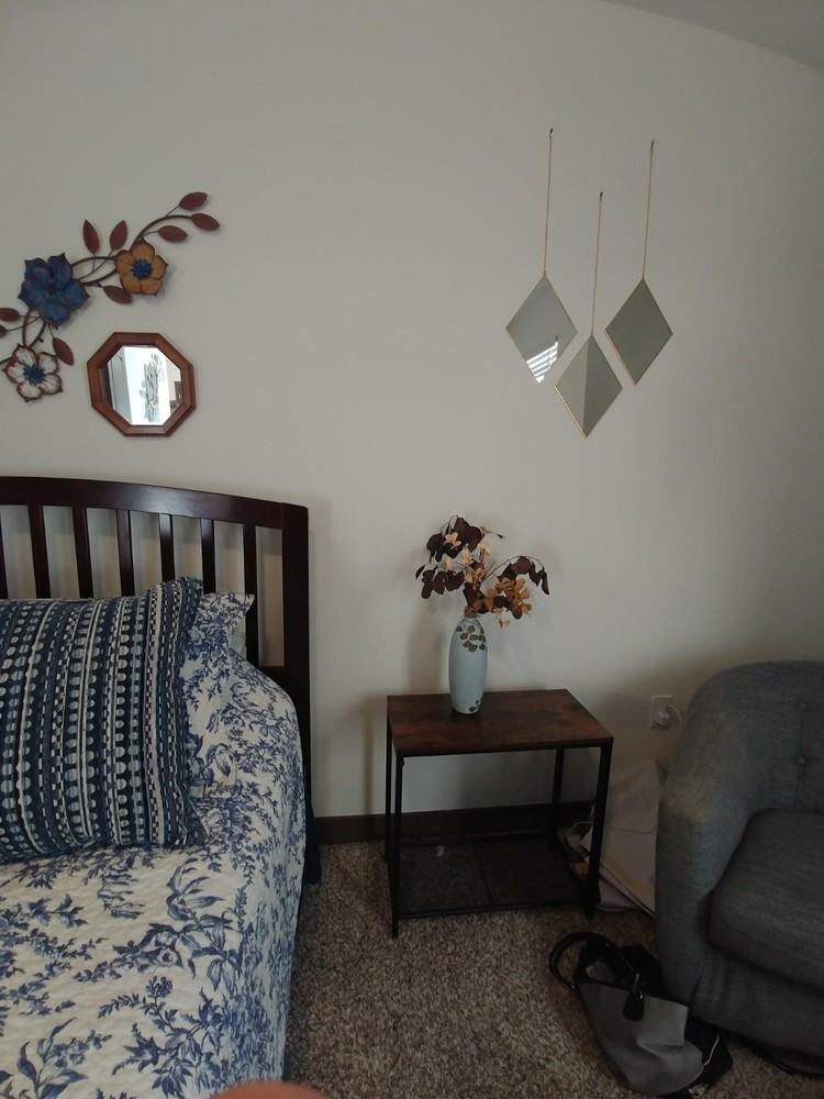 Nightstand| Side Table| Narrow Small End Table with Mesh Shelf