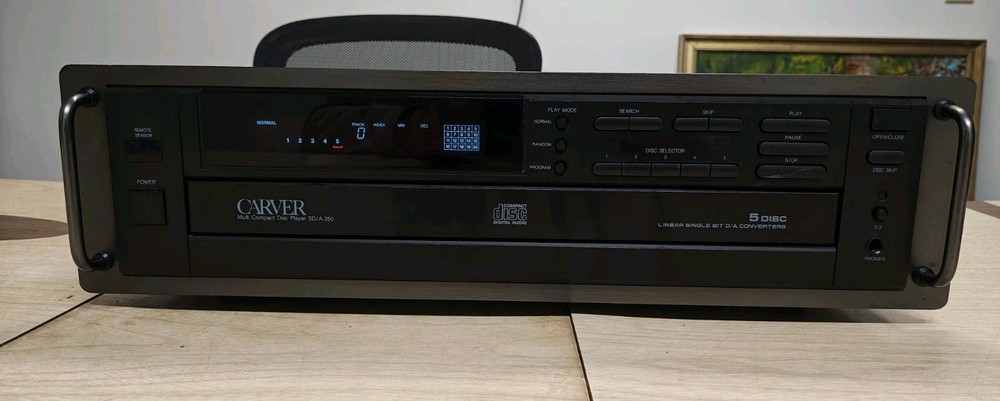 CARVER SD/A-350 FIVE DISC CD PLAYER Tested Working No Remote