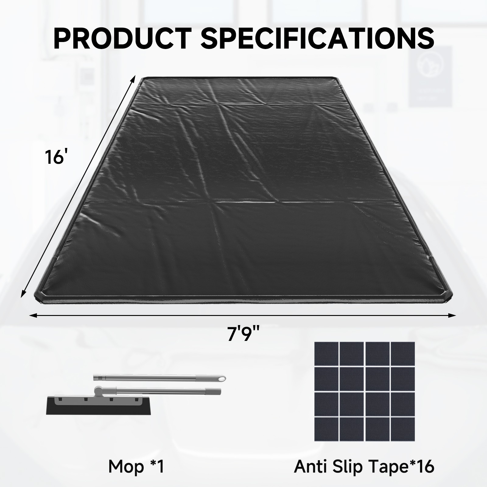 Garage Floor Mat, Non-Slip PVC Under Car Waterproof Containment Mats for Cars