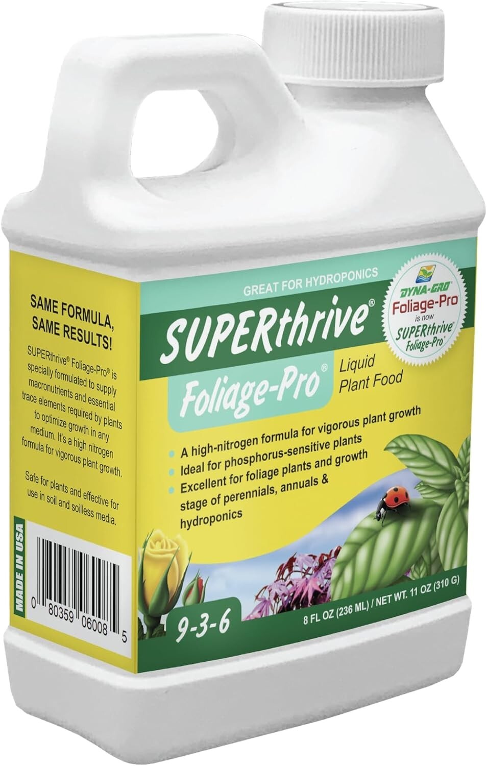 Dyna Gro Foliage Pro 9-3-6 8 oz. Fertilizer Liquid Plant Food Nutrients Grow