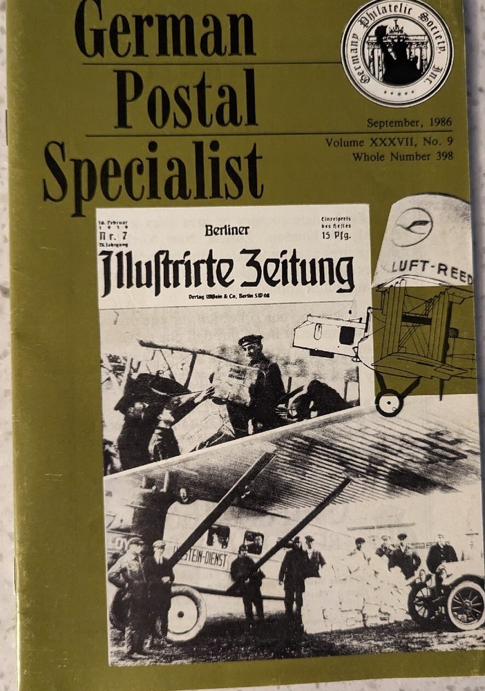 German Postal Specialist Sept '86 Cork Obliterations OPD Dresden  Early Air Mail