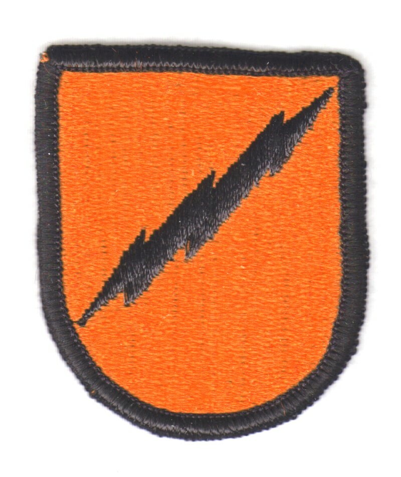 Army Beret Patch:  327th Signal Brigade - merrowed edge, plastic back