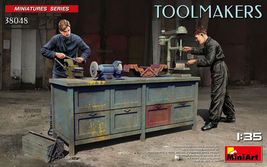 MiniArt 1/35 Tool Makers: Workbench, 2x Tool Boxes, 2x Figures & more