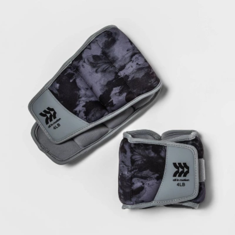 Ankle Weights Anti-microbial 4lbs 2pc - Adjustable Neoprene Pair