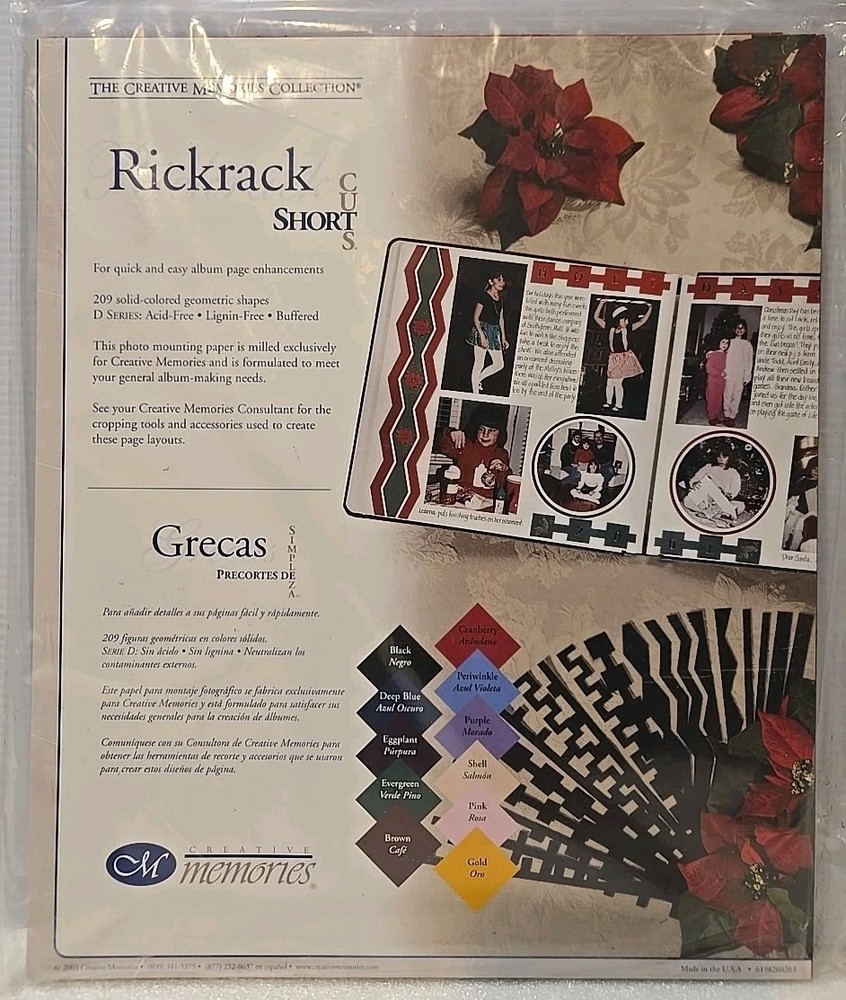 Creative Memories - Rickrack Short Cuts - 209 solid-colored geometric shapes