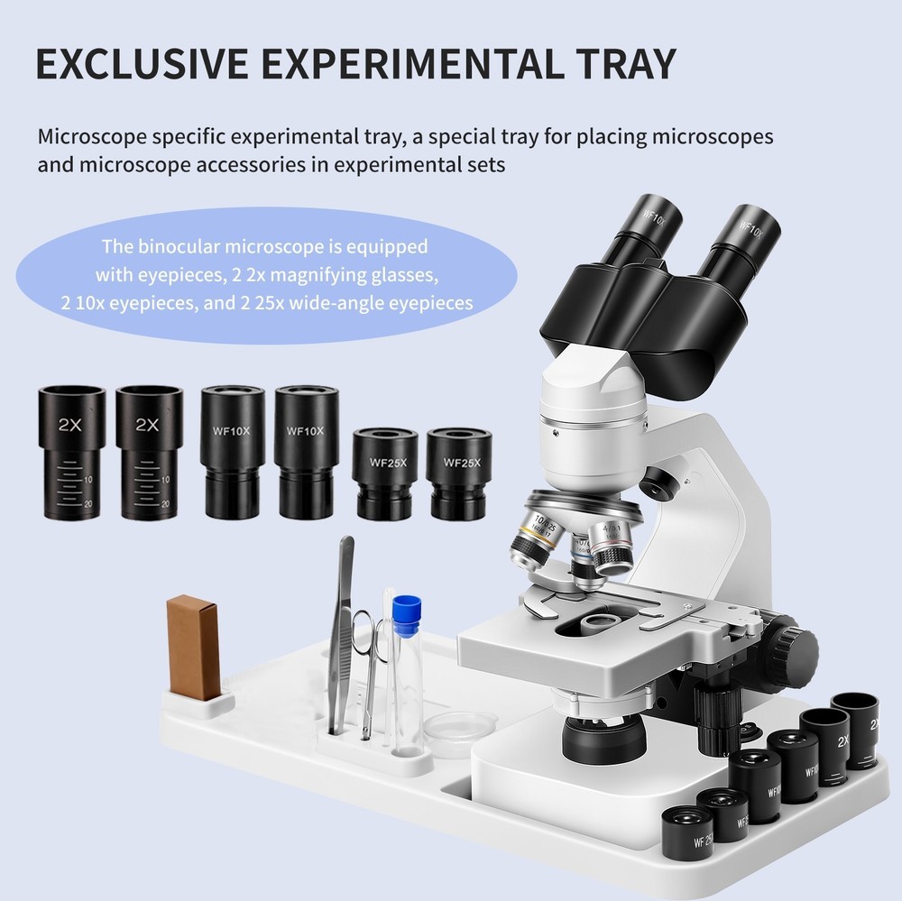 M83EZ1140X - 2500X Double-layer binocular LED laboratory Composite microscop