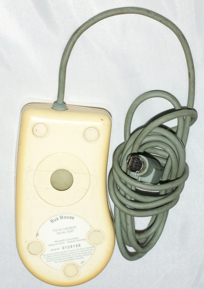 Vintage Microsoft Bus Mouse 55307 C3KABUS1 2-button, Serial 9 pin - Untested