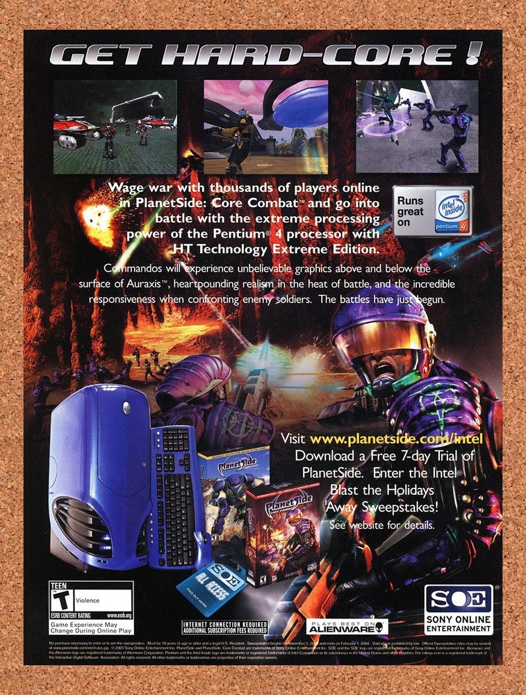 2003 PlanetSide Alienware Original Advertisement / Retro Promo v2
