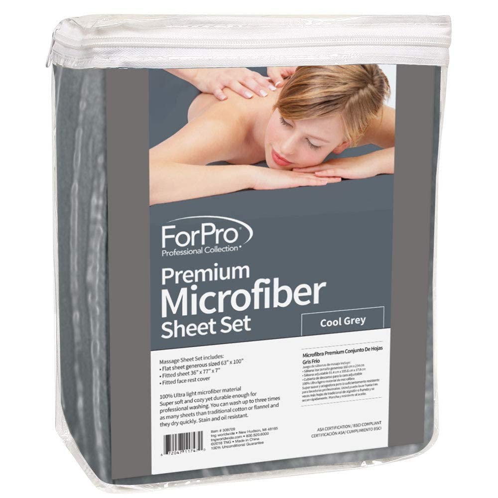 ForPro Professional Collection Premium Microfiber 3Piece Massage Sheet Set, C...