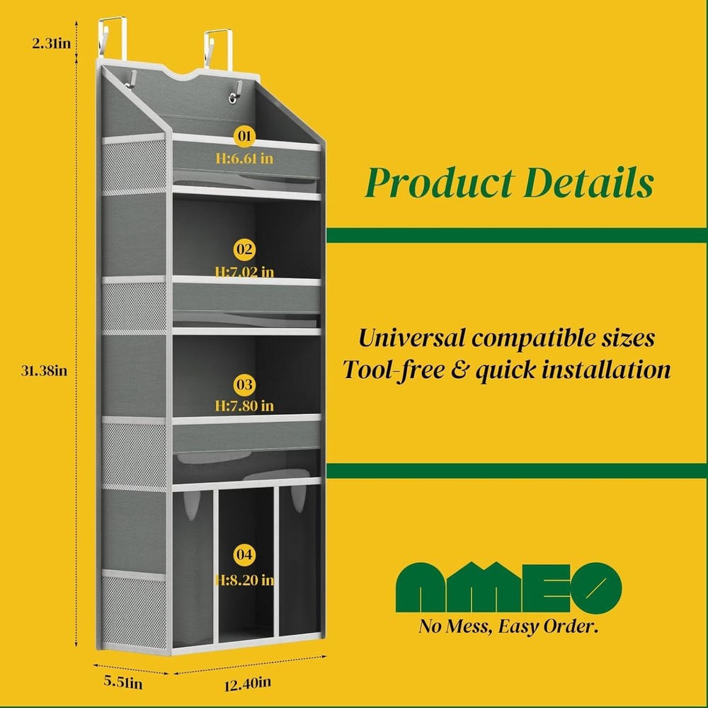 Multifunctional Over Door Organizer with Easy Installation & Lightweight Design