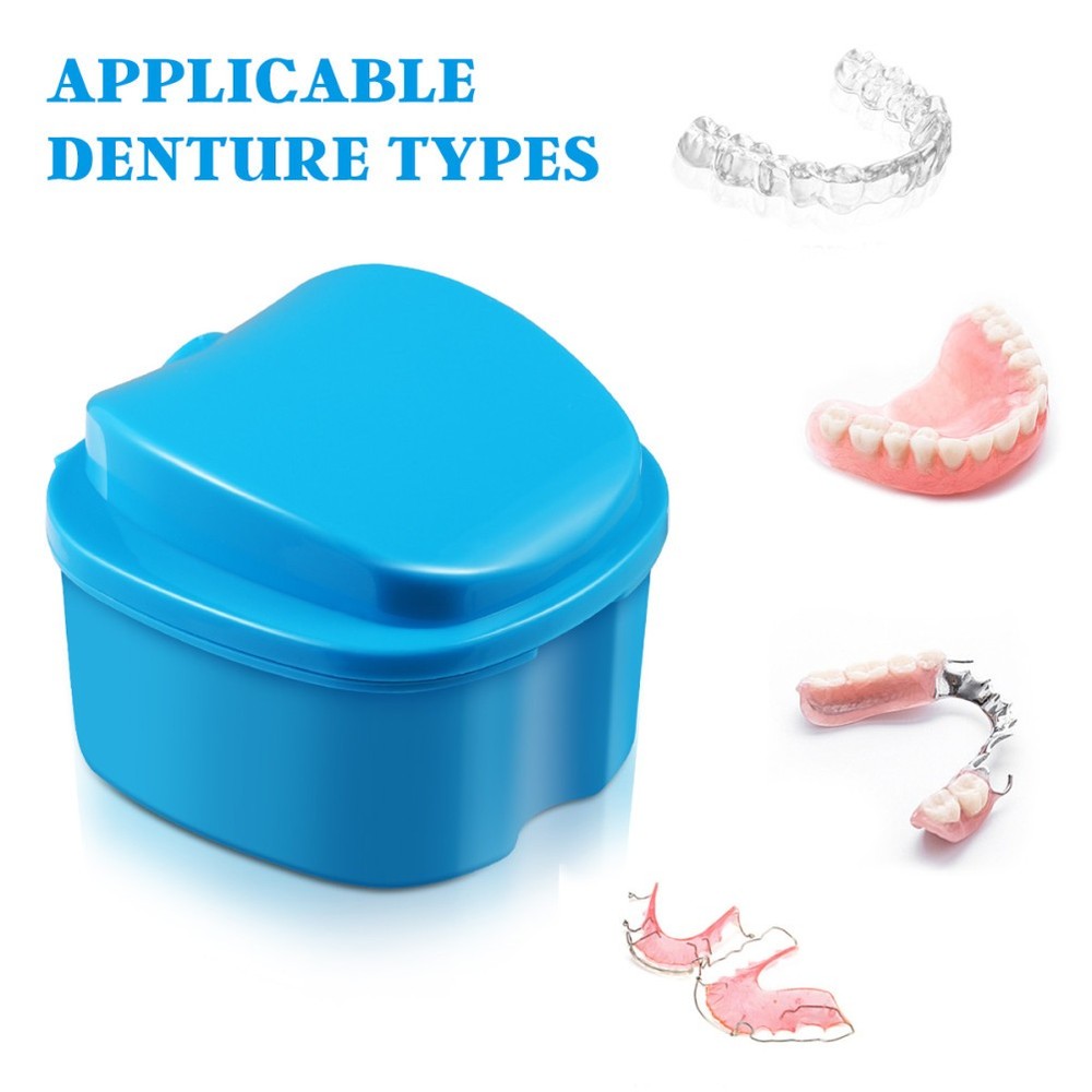 2 Pcs Teeth Box Set Travel Storage Container for Dentures Containers