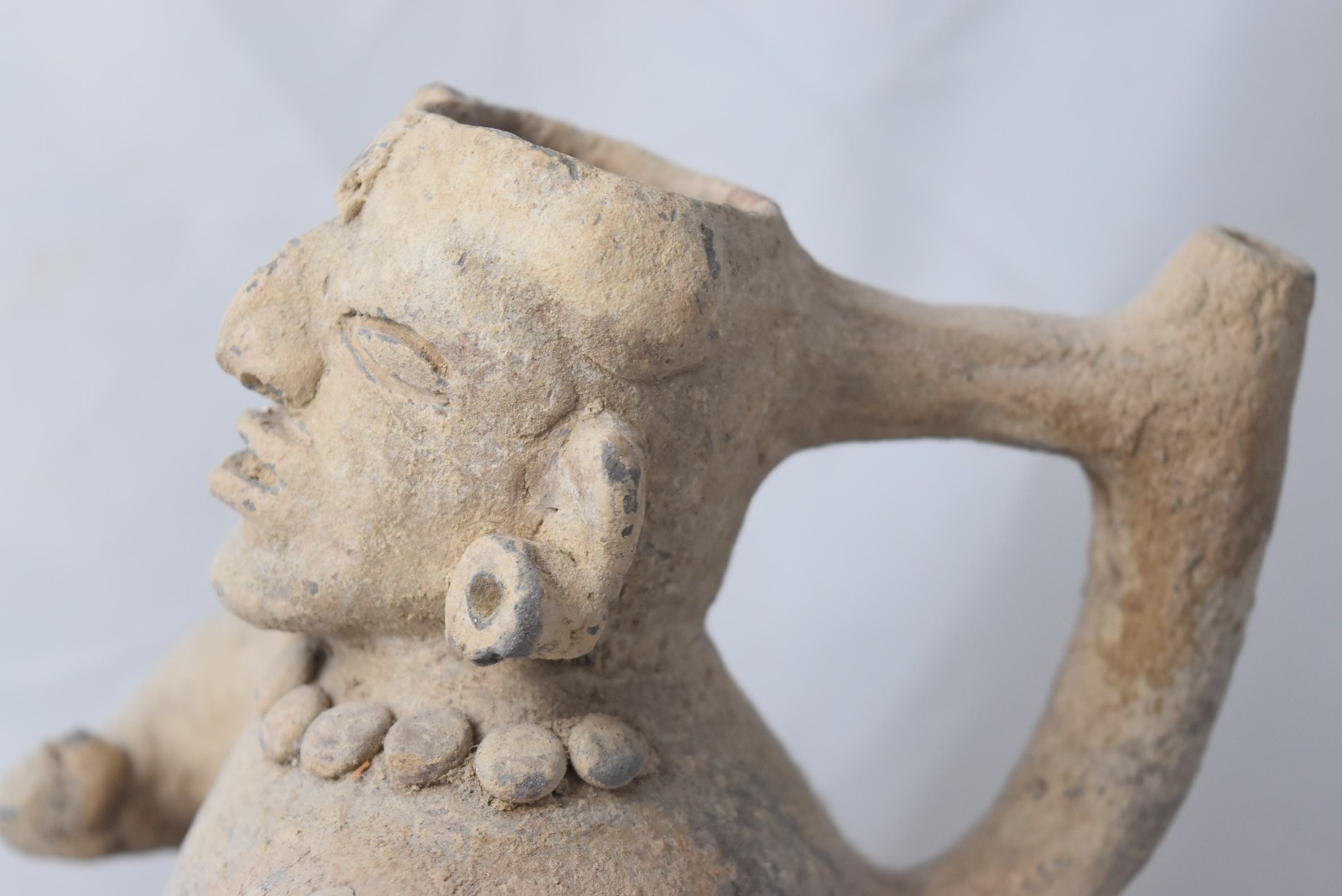 Ancient Pre Columbian Moche Culture Stirrup Spout Vessel Pottery 200CE-800CE