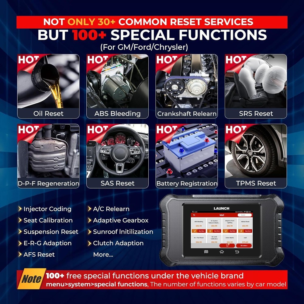 LAUNCH X431 Creader Elite 2.0 FGC Coding Scanner Diagnostic for Ford/GM/Chevy