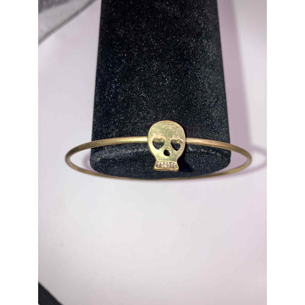 Skull Gold-Tone Thin Bangle 2 5/8" Bracelet!