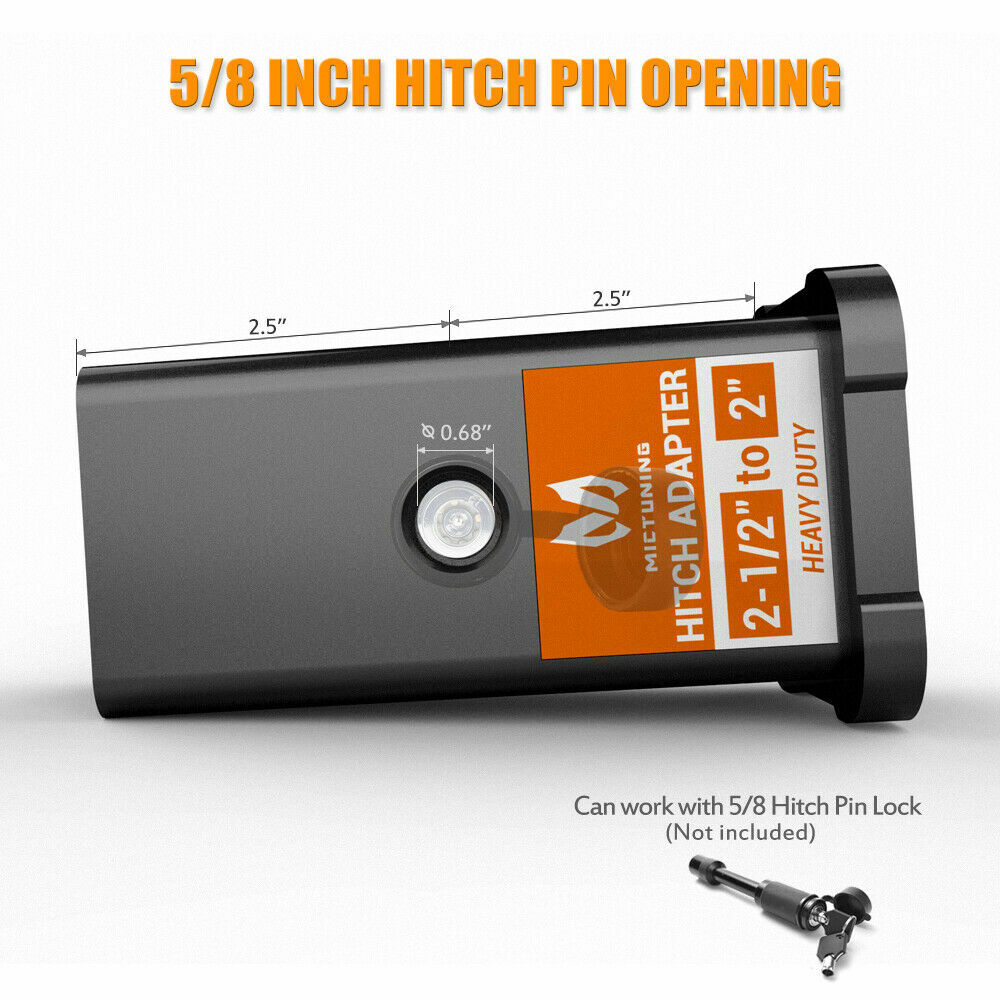 2-1/2"-2" Hitch Reducer Trailer Truck Hitch Adapter for Ford GMC Dodge Pickup