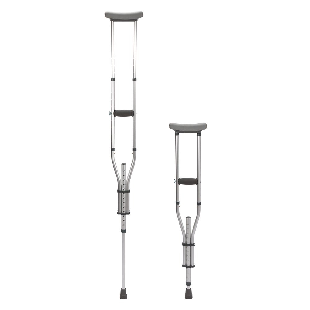 UNIVERSAL CRUTCHES Lightweight Adjustable 4' 7" to 6' 7"