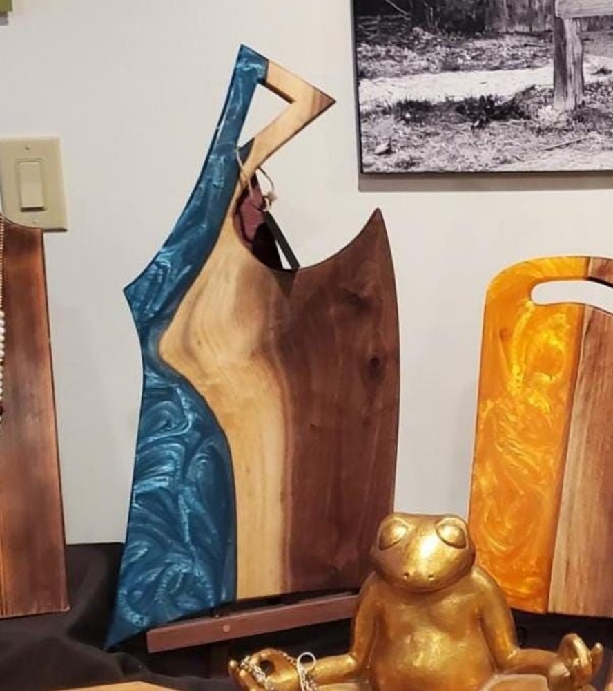 Walnut/ Blue Epoxy Charcutiere Board