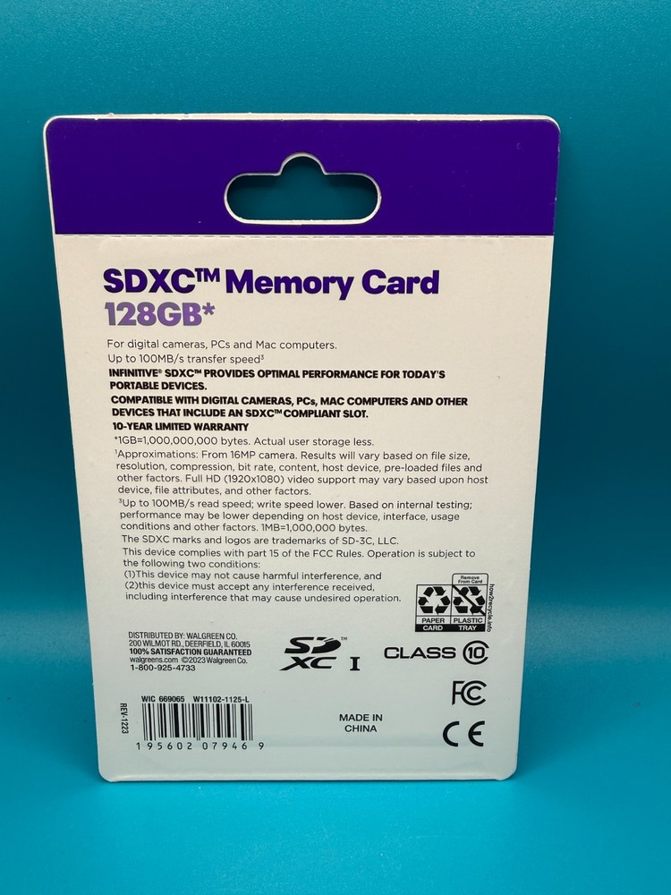 New - inifinitive SDXC 128GB memory card