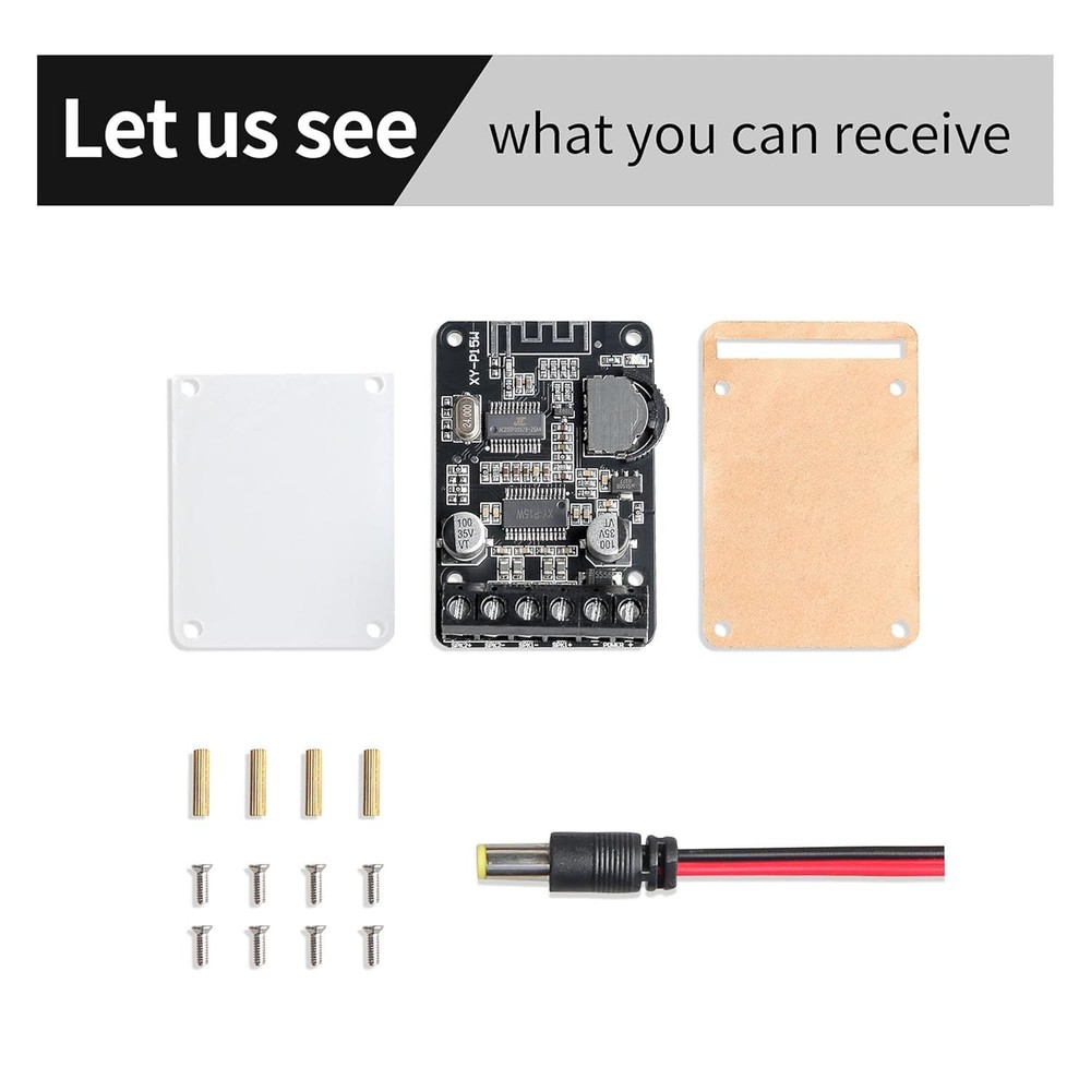 Bluetooth Power Amplifier Board 2.0 Dual Channel Stereo Wireless Mini Black