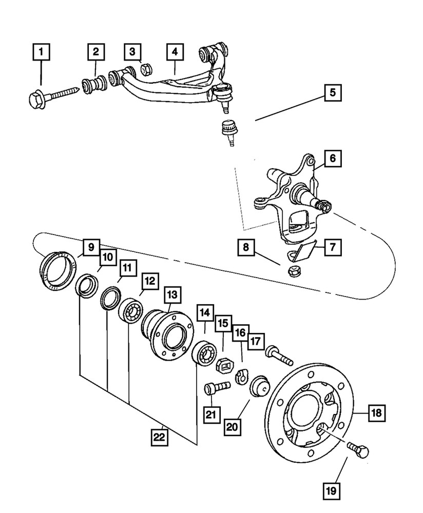 Genuine Mopar Front Knuckle Left 5104579AA