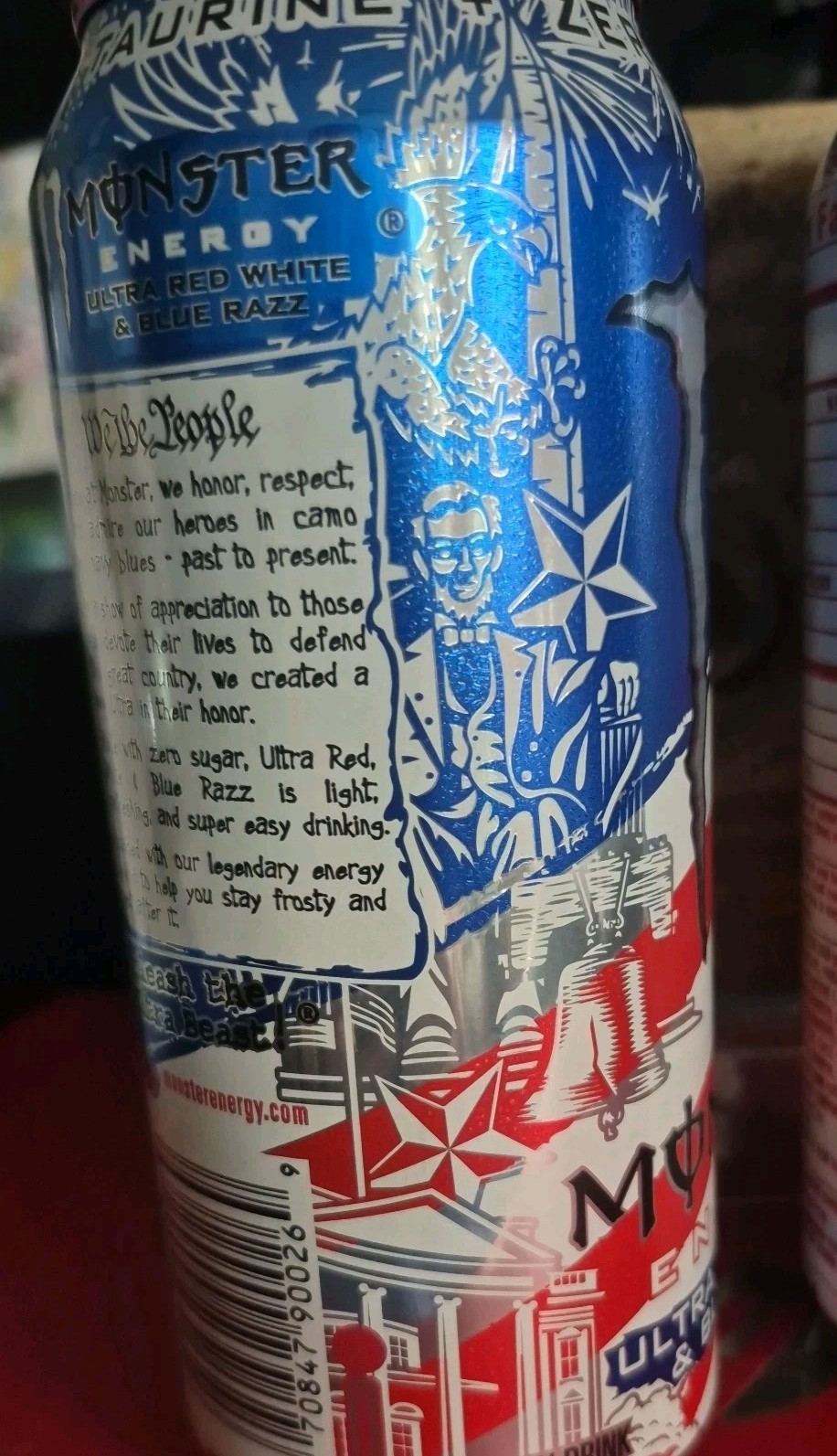 Monster Energy ultra red white and blue Razz Zero sugar 2 pk Casey's exclusive