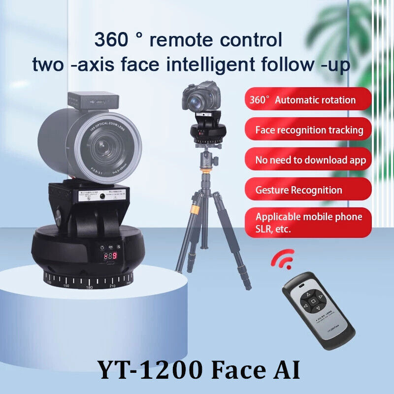 YT-1200 Pro Face AI Tracking Pan Tilt Auto Motorized Panoramic Camera Stabilizer