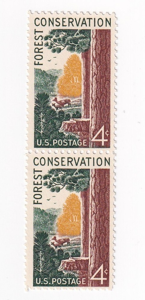 STAMP US SCOTT 1122 "Forest Conservation" 4 CENT 1958 MNH VERT PAIR