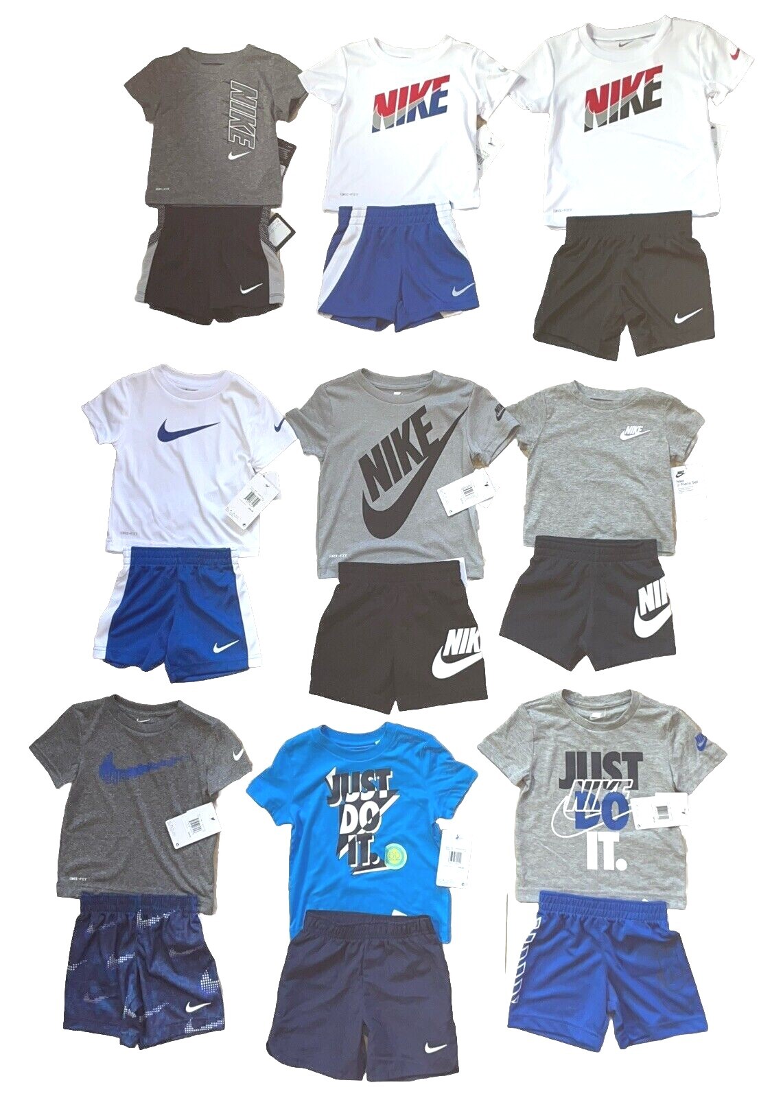 Nike Baby/Toddler Boy Short Sets, Regular or DRI-FIT, Sizes: 12M-24M & 2T-4T NWT
