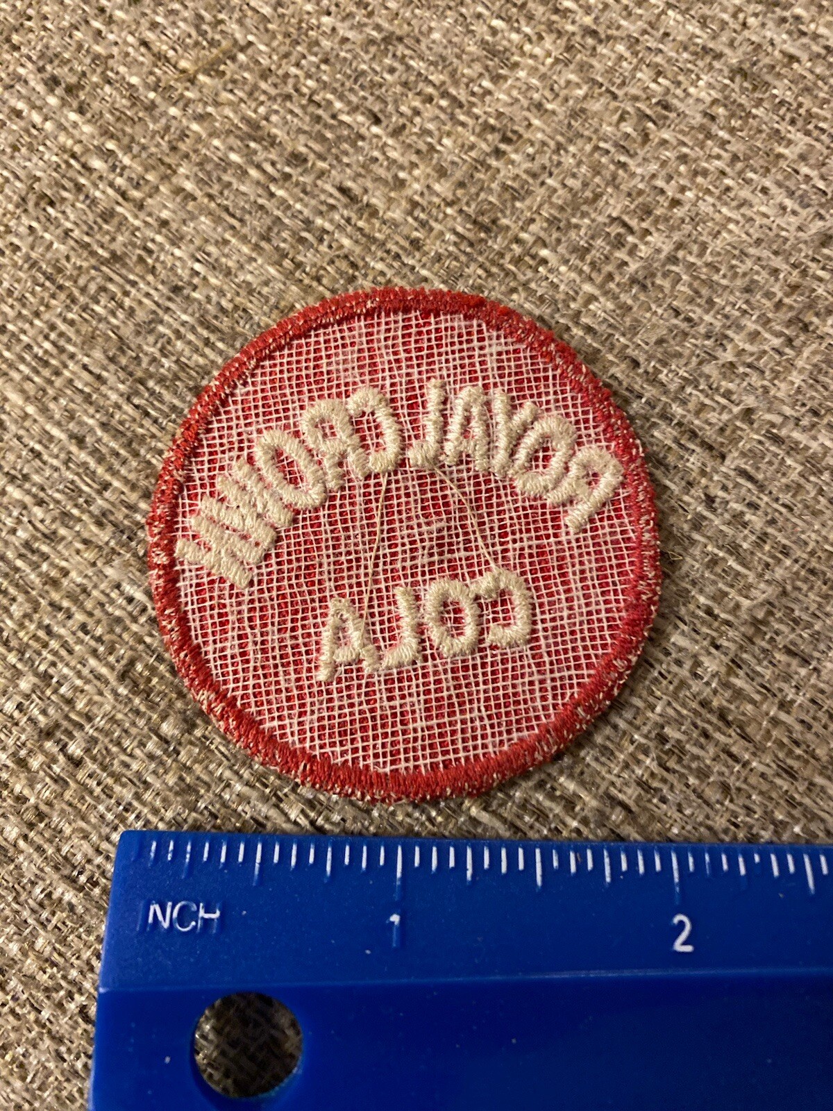 VTG Round Patch RC Royal Crown Cola Advertising Logo Pop Soda Red White