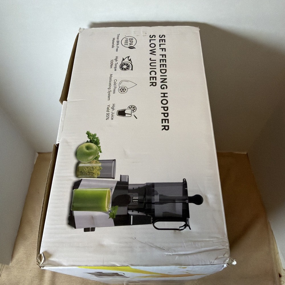 Slow Feeding Hopper Slow Juicer, Open Box, Works
