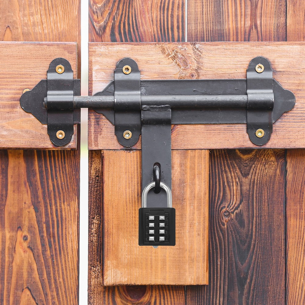 2Pcs Push Button Combination Padlock 8-Digit 4-Position Lock Black
