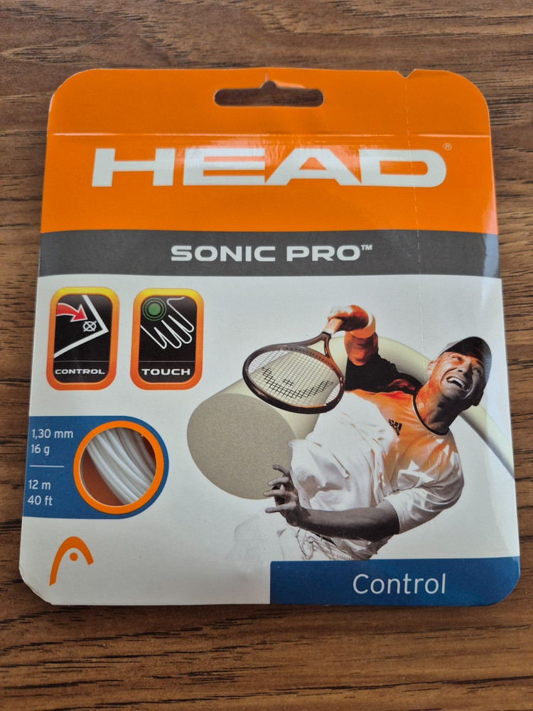 2 sets Head Sonic Pro 16 Gauge White Tennis String