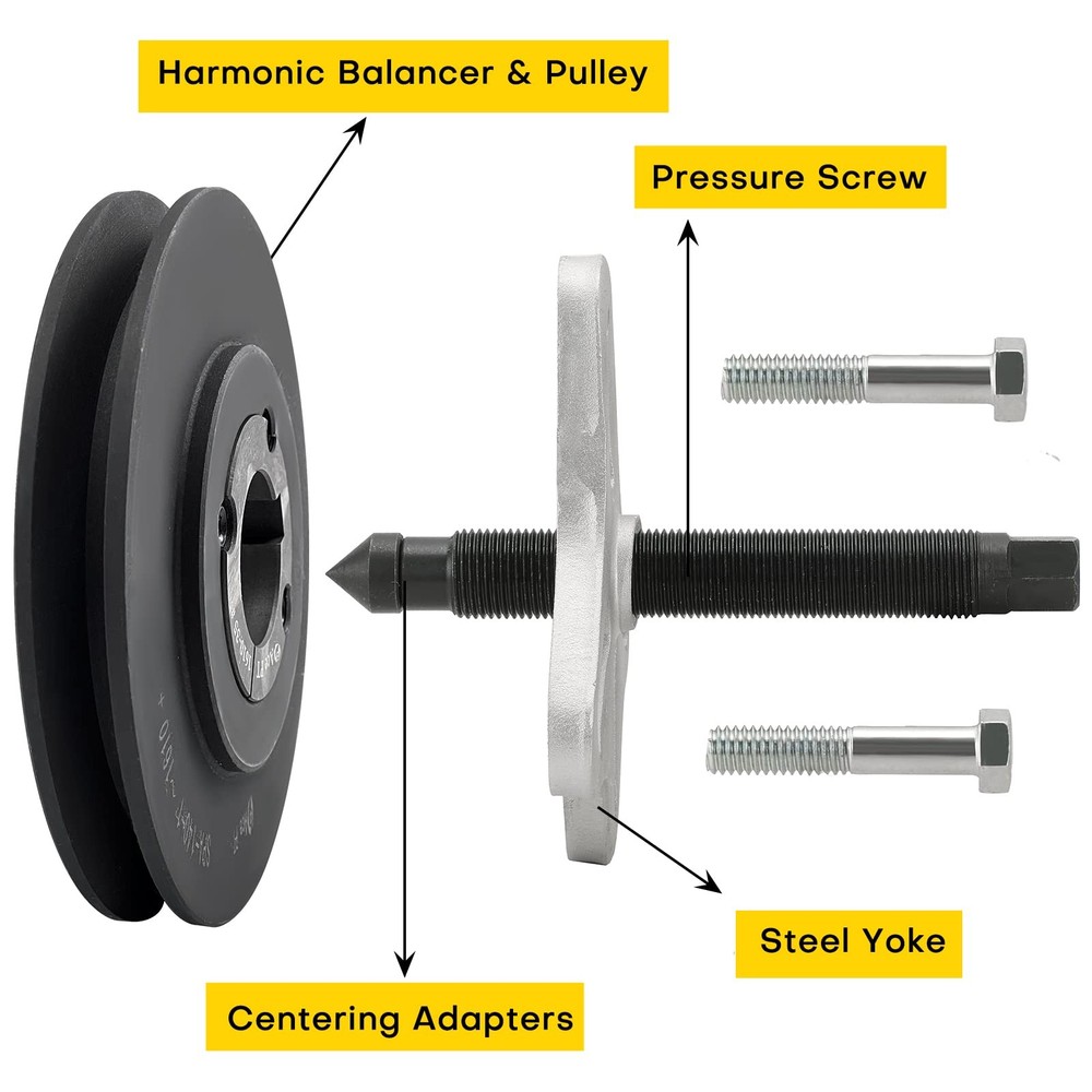 46 PCS Harmonic Balancer Puller Set Power Steering Flywheel Crankshaft Pulley