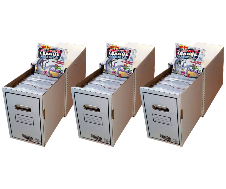 3-pack Short Comic Book Box with Drawer Comics Storage Boxes with Dividers