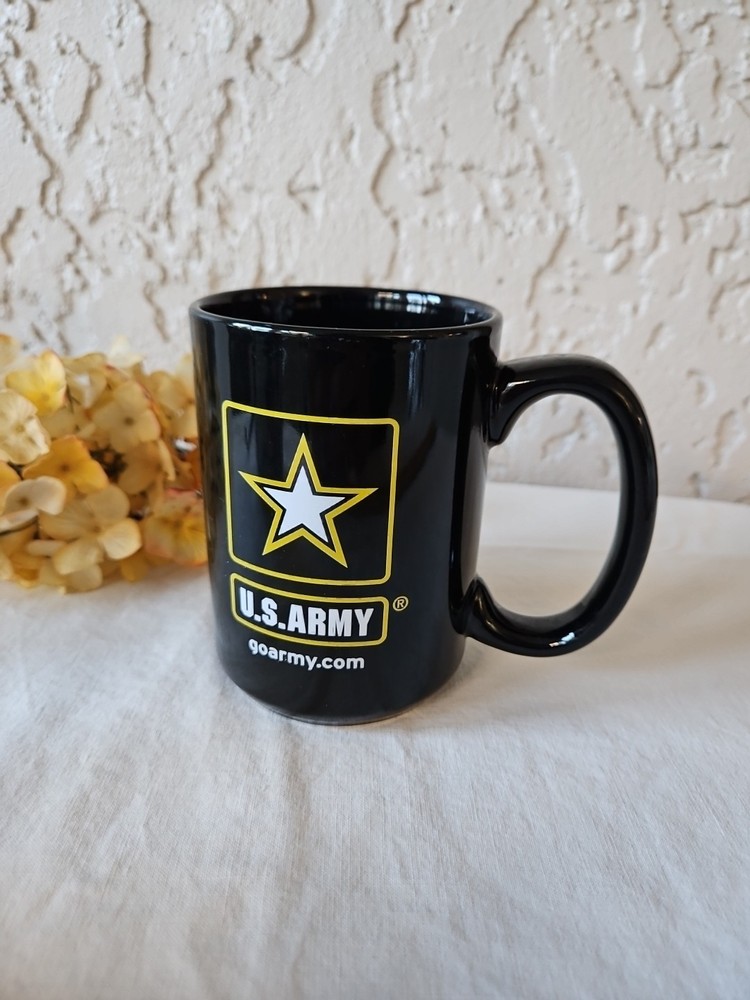 US Army 12oz Black Coffee Mug Cup
