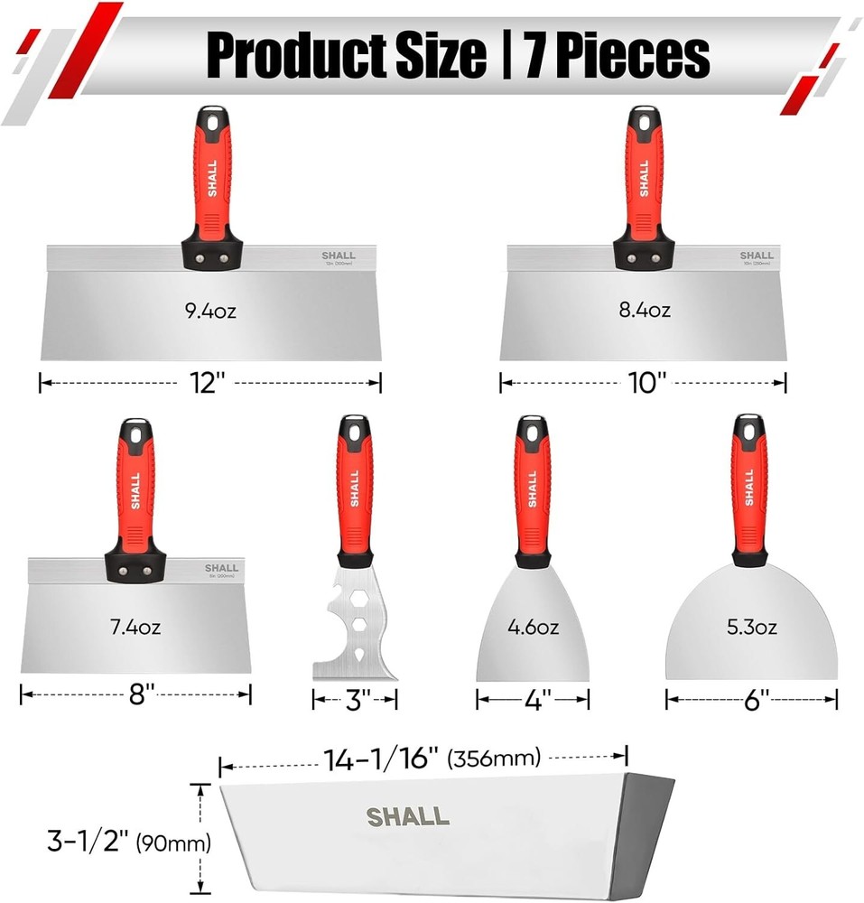 Durable Stainless Steel Drywall Finishing Kit: Includes Putty & Painter Tools=