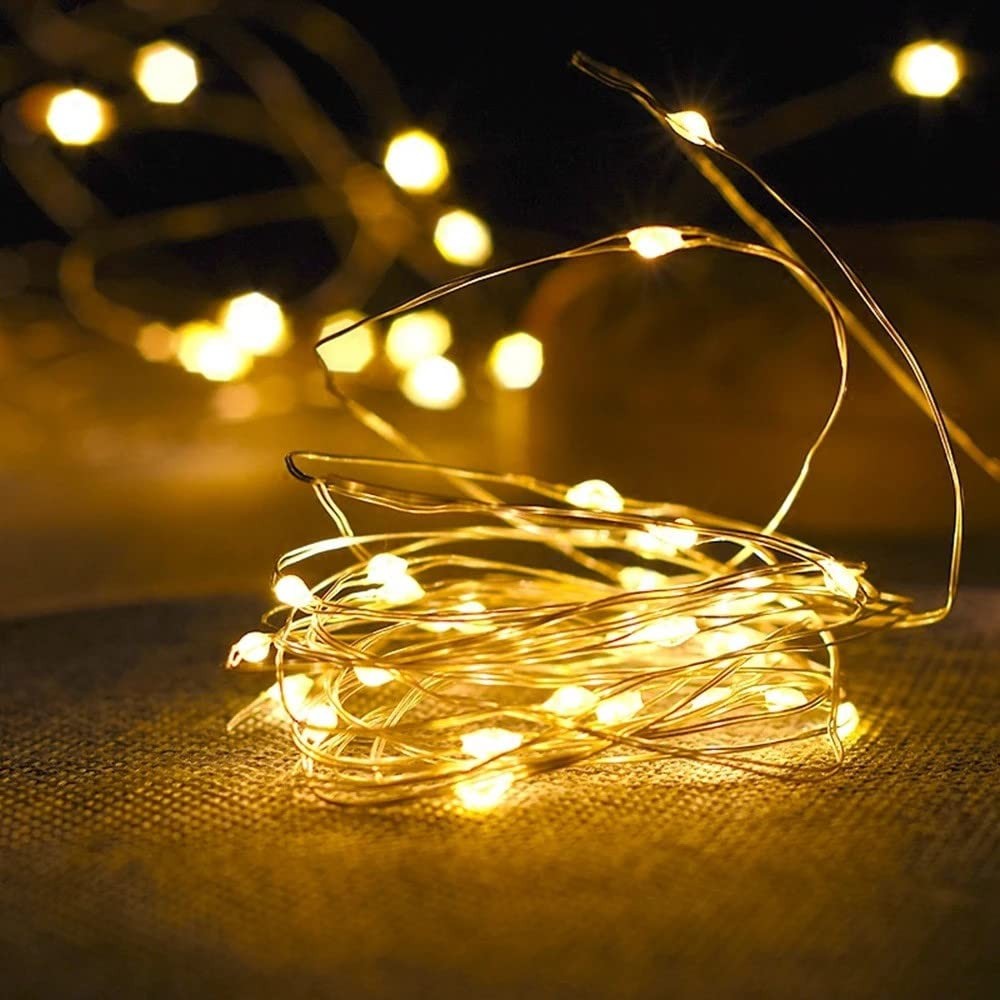Copper Wire String Lights USB Powered LED Fairy Lights 8 Modes with Timer Rem...