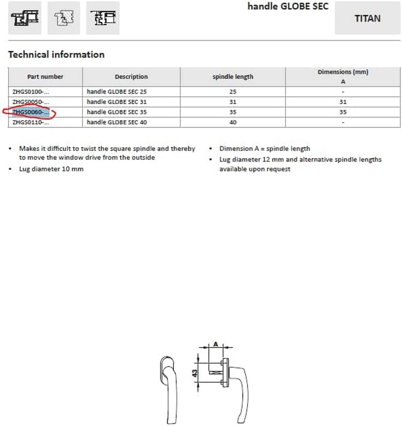 Tilt Turn Window Handle (White)