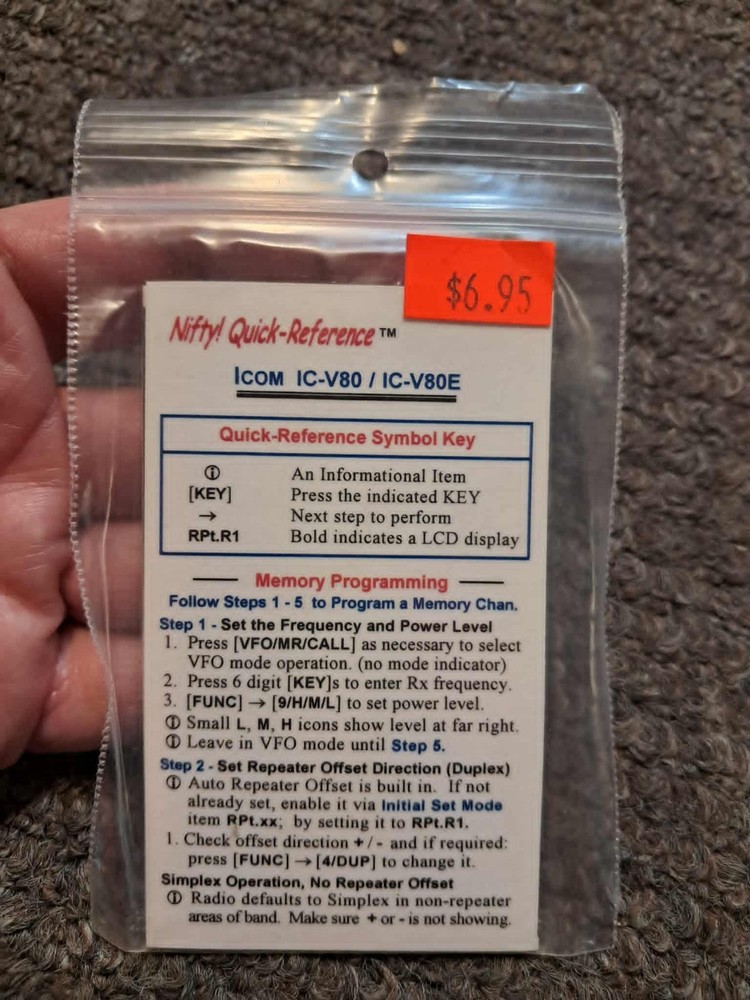 Nifty! Quick-Reference    ICOM IC-V80 /  IC-V80E        ~~~NEW!!~~