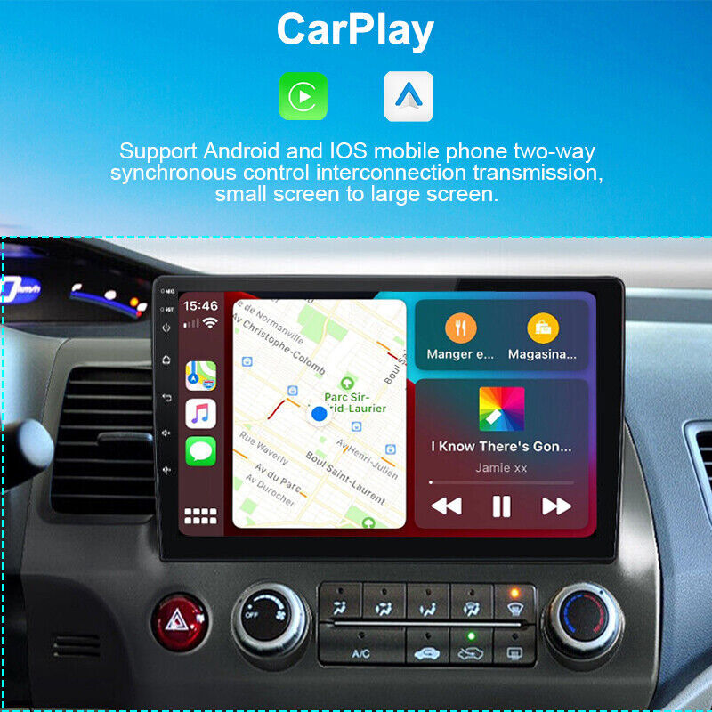 Android 15 Car Stereo Radio For Honda Civic 2006-2011 Apple Carplay WIFI GPS Nav